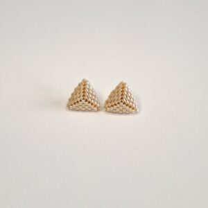 TRIA – Beige Triangle Earrings