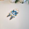 IRRA – Blue, White & Gold Long Drop Earrings