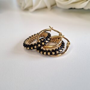 Ettera – Black Beaded Ring Earrings