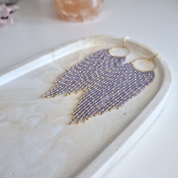 SKY – Purple Fringe Earrings