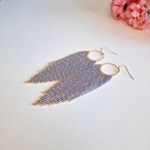 SKY – Purple Fringe Earrings